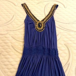 Sea Blue beaded scoopneck dress by Soprano size small